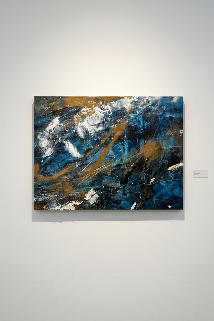ayaka nakamura「Song of the twinkling light #1」アクリル絵の具・メッキ調顔料 画像1