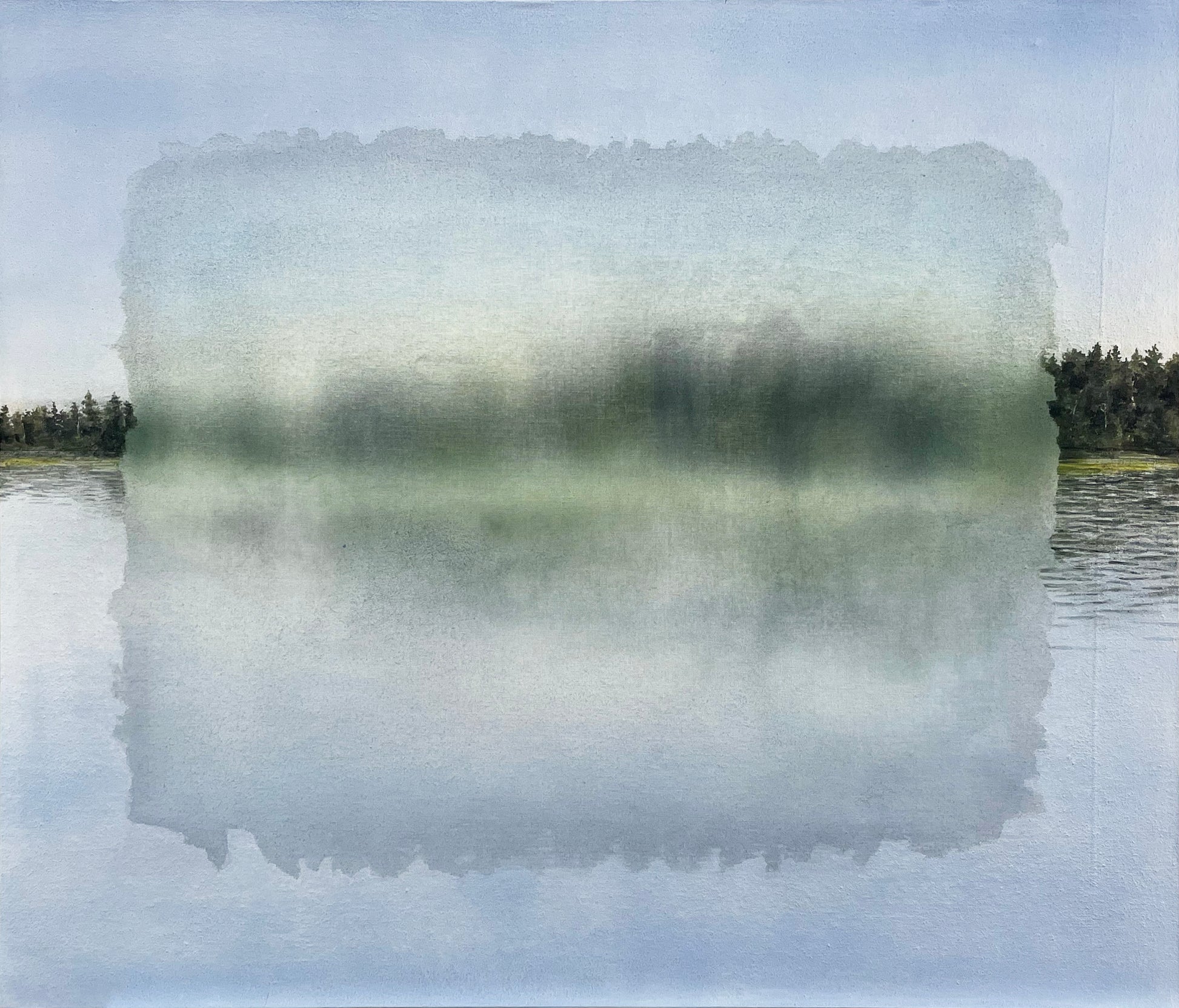 角谷紀章「Frosted window #20」綿布に岩絵具・アクリル 画像1