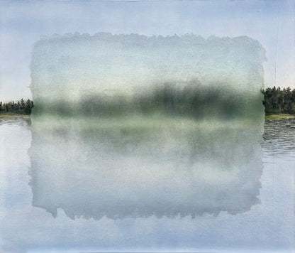 roidworksgallery 角谷紀章「Frosted window #20」 綿布に岩絵具・アクリル絵の具 / Rock pigments and acrylic on cotton