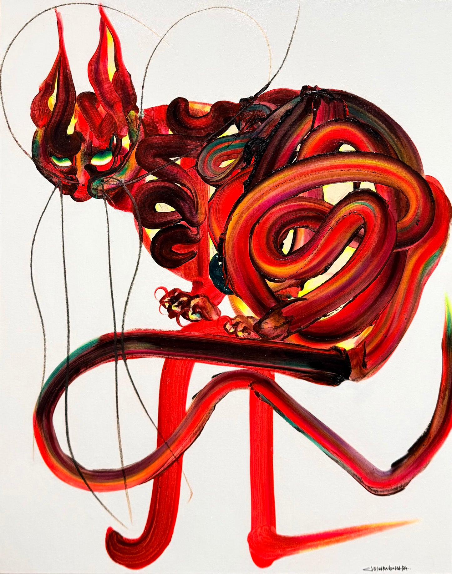 木原千春 木原千春 INSIGHT CAT 油彩、キャンバス / Oil on canvas