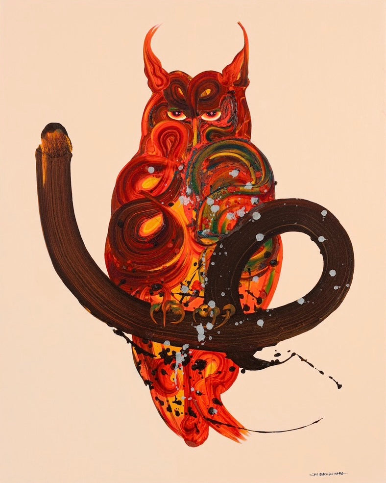 木原千春 木原千春 緋梟 油彩、キャンバス / Oil on canvas