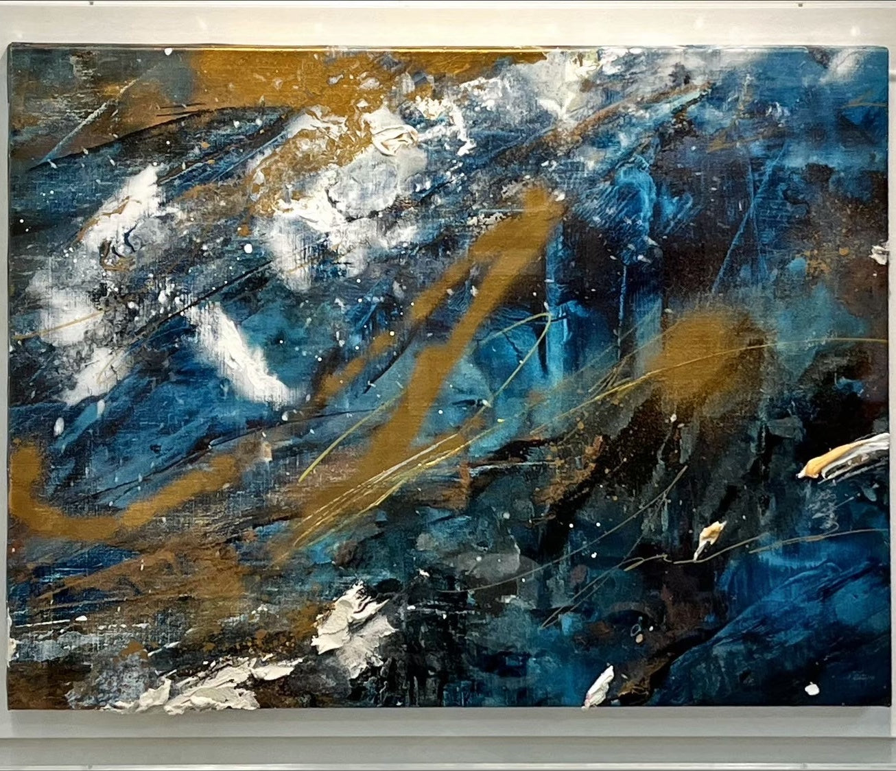 roidworksgallery ayaka nakamura「Song of the twinkling light #1」 アクリル絵の具、メッキ調顏料、キャンバス / Acrylic paint, Plating pigment, Canvas