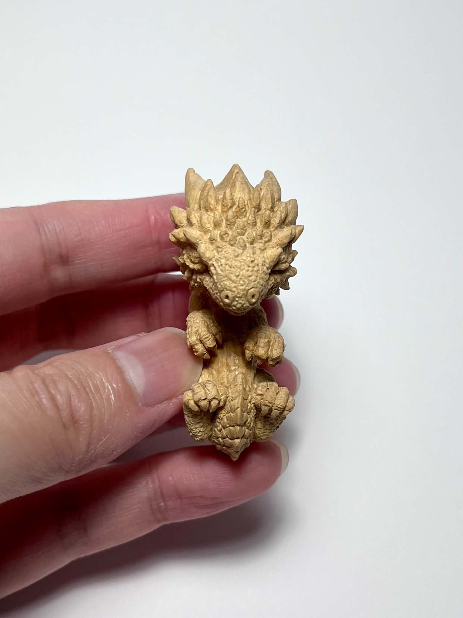 永島信也「Newborn dragon」黄楊 別角度
