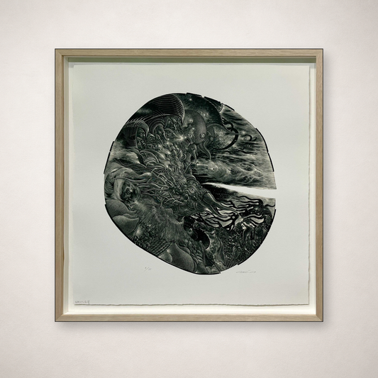 二階武宏 二階武宏「有機的な夜響」 木口木版画 / Wood engraving