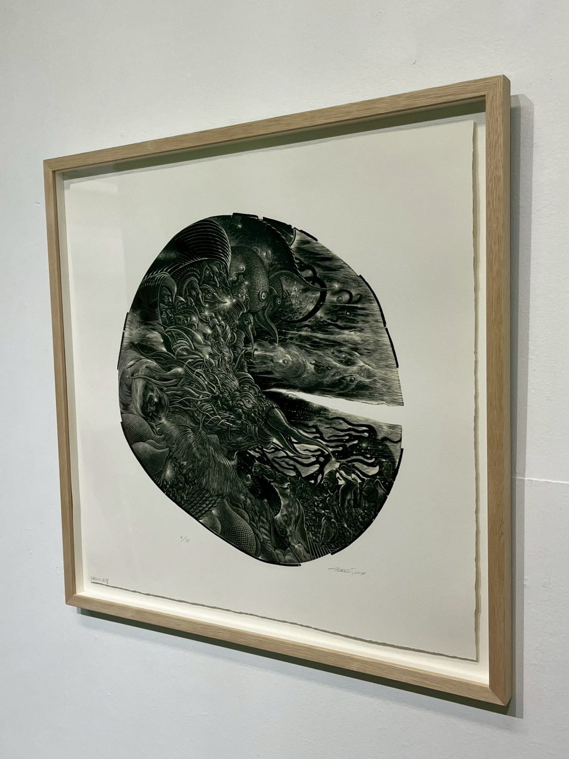 二階武宏 二階武宏「有機的な夜響」 木口木版画 / Wood engraving